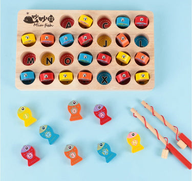 EcoToys Fishing Fun | Lively Learning Experience - Wooden Magnetic Fishing Game for Children